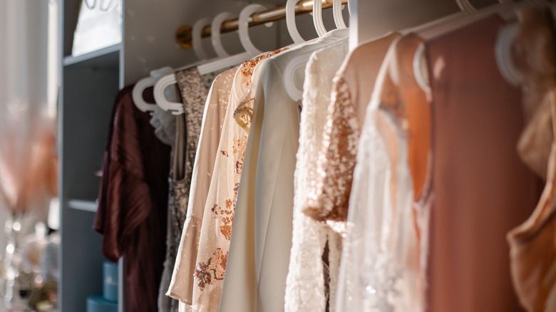 clothes in closet