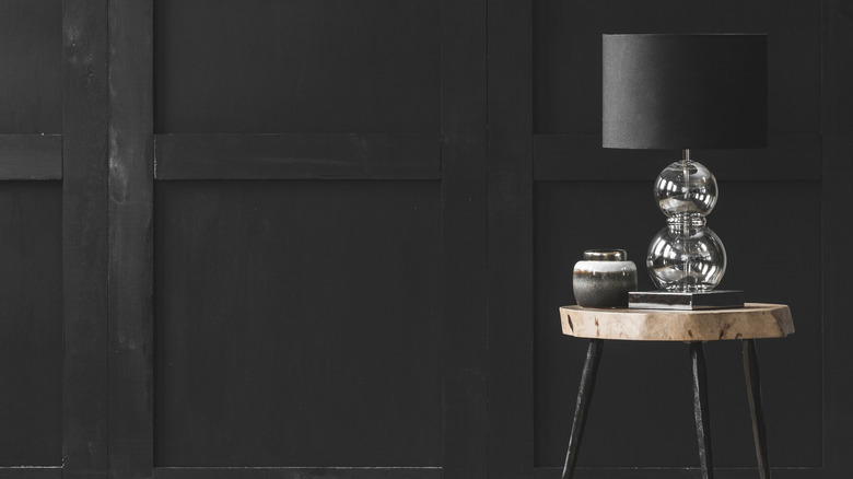 a black living room