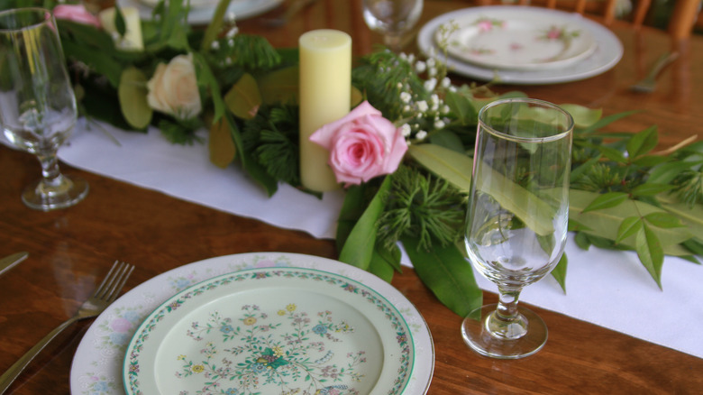 flower garland as a centerpiece