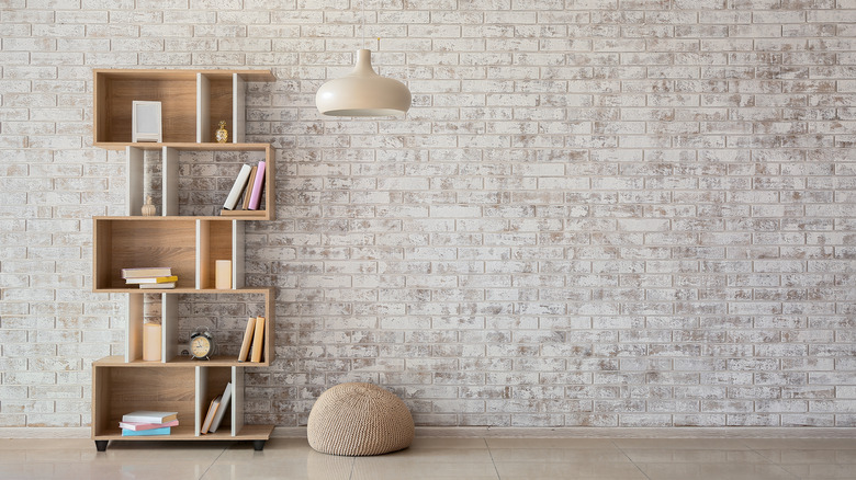 unique and tall wooden bookcase