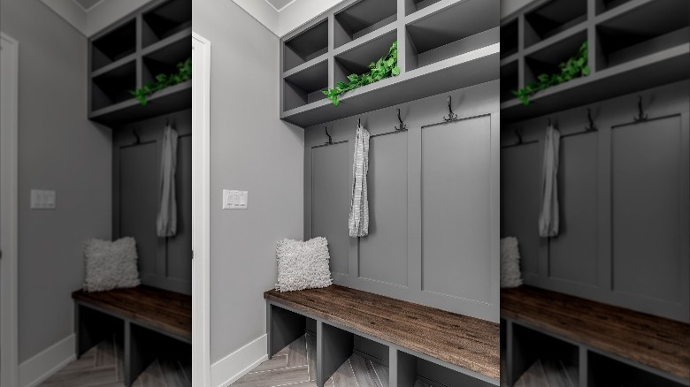 shelves near the door