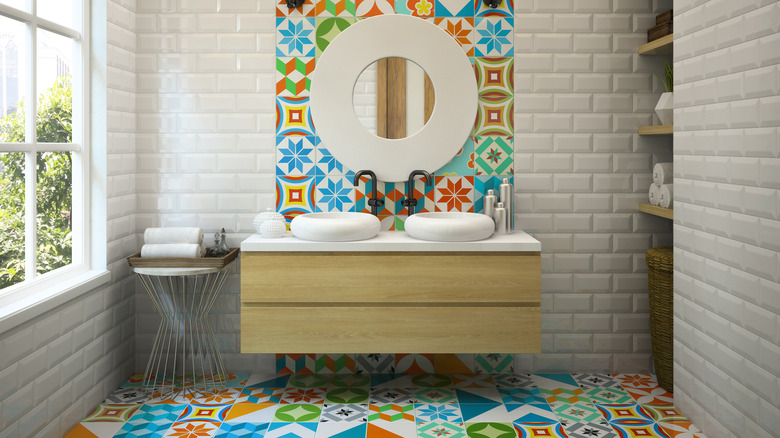 colorful bathroom tiles