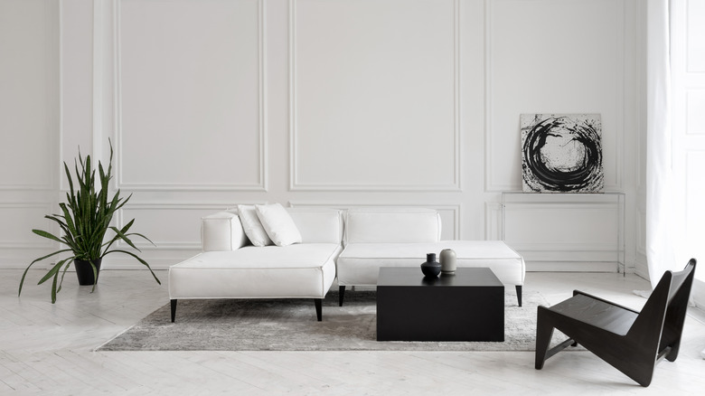 White leather couch