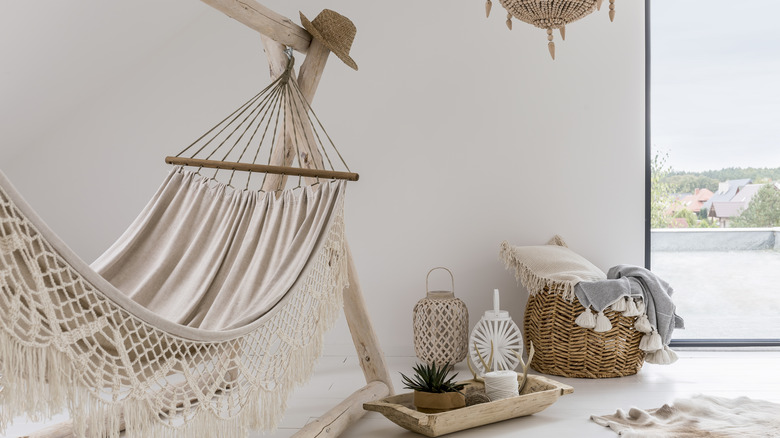 Living room with hammock