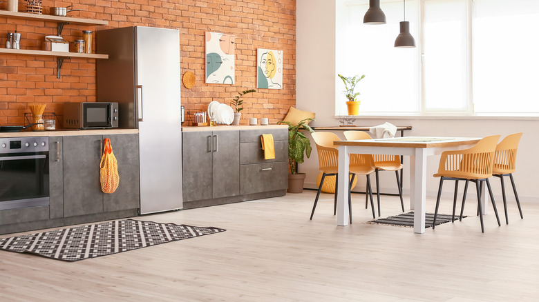 yellow chairs in kitchen
