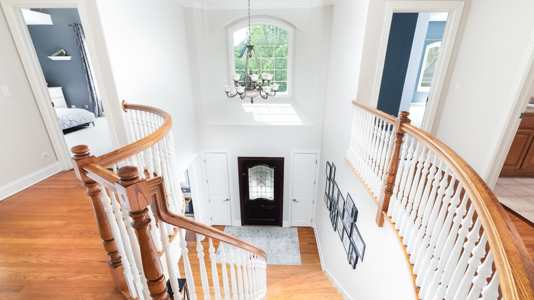 arched window above front door