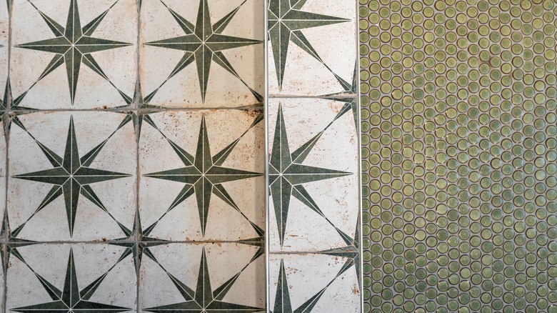 star patterned vintage tiles