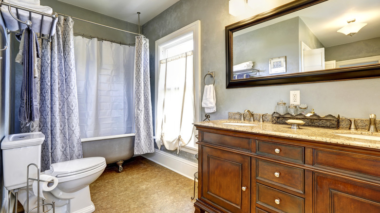 Antique wood vanity
