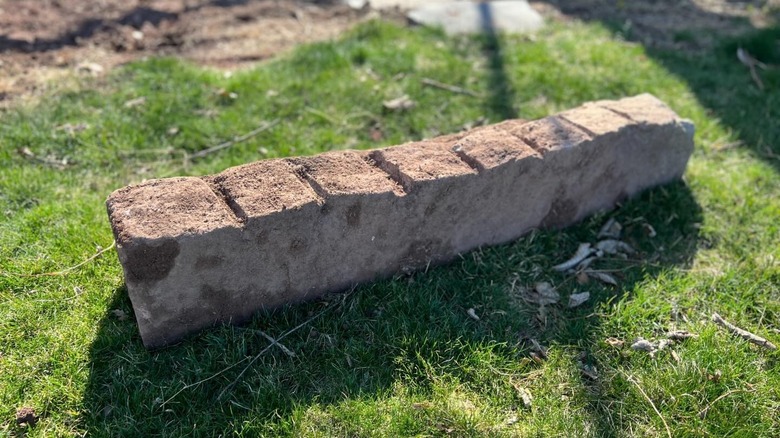 piece of granite in yard