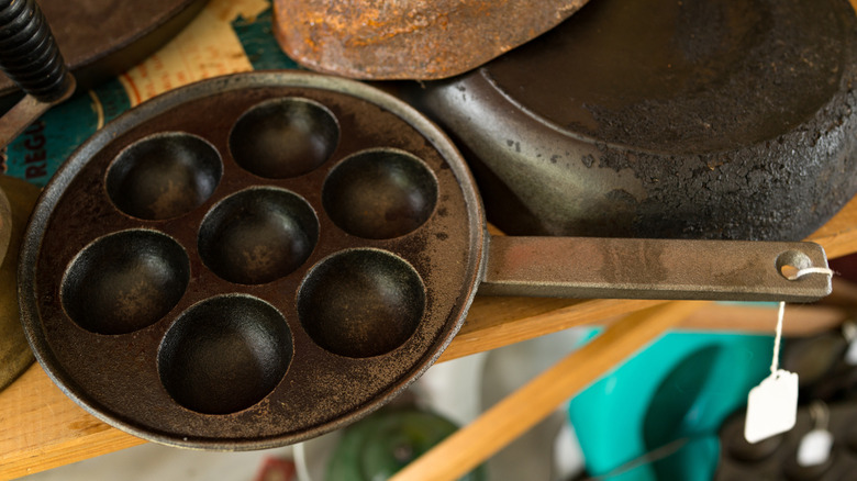 Aebelskiver pan made of cast iron
