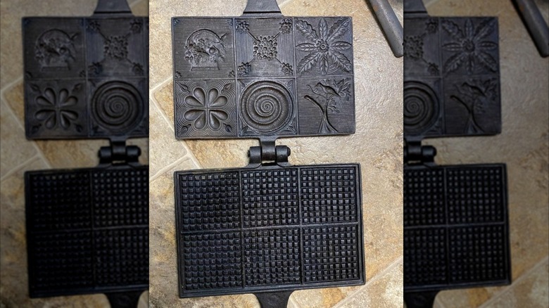 Decorative pizzelle iron