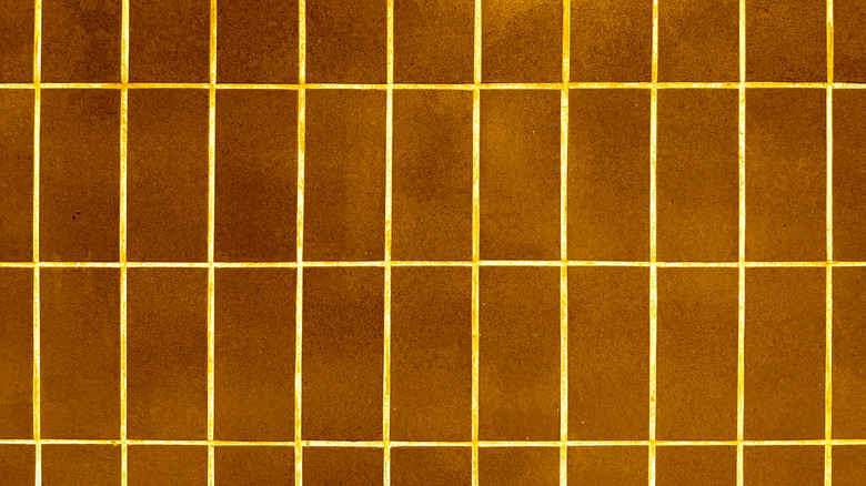 Brown tile and golden yellow grout
