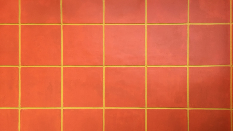 Orange tile with yellow grout