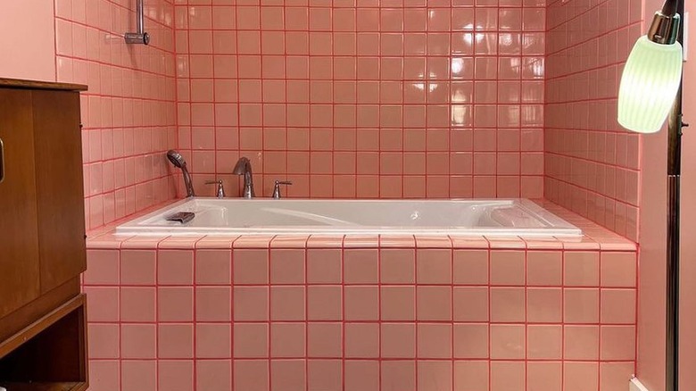 Pink tile and pink grout