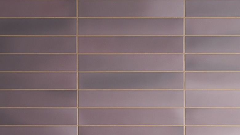 Purple tile with yellow grout
