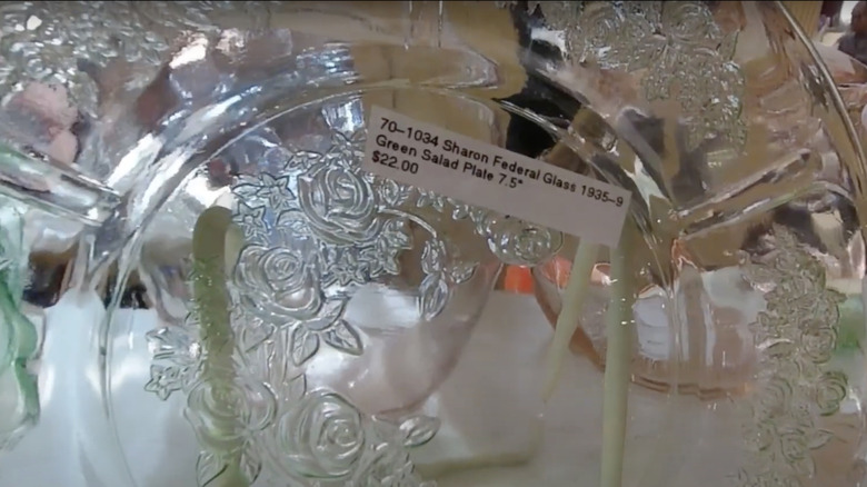 A clear Sharon patterned plate by Federal Glass Company