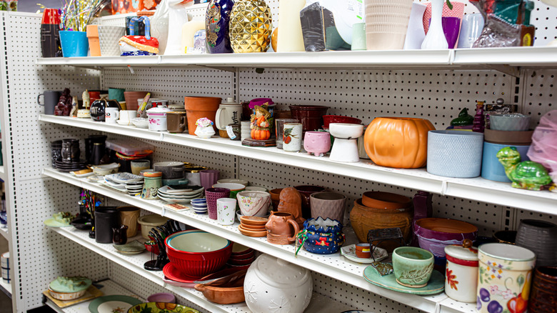 thrift store decor shelves