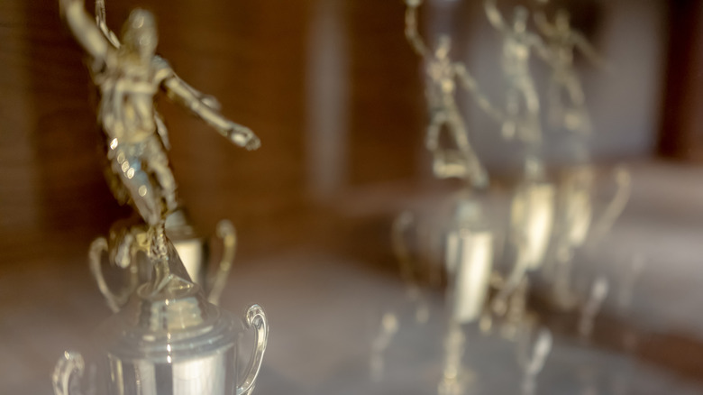 vintage brass sporting trophies