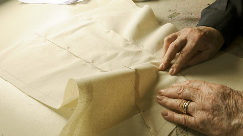 person working with pattern