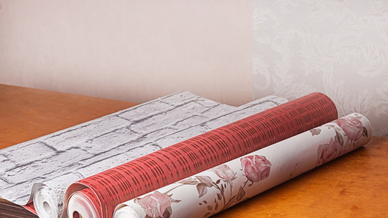 rolls of vintage wallpaper