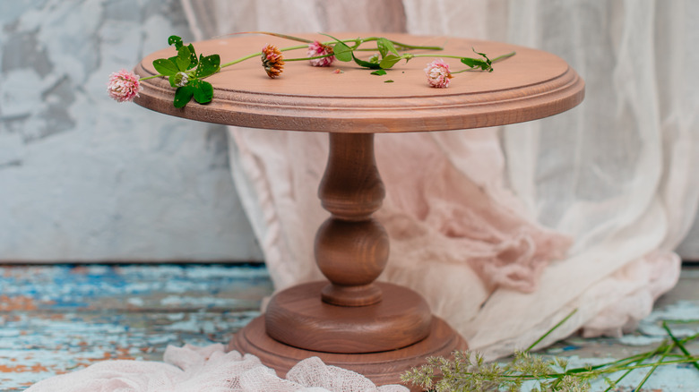 Cake stand with flowers