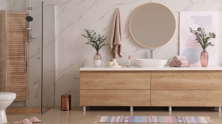 wood bathroom vanity