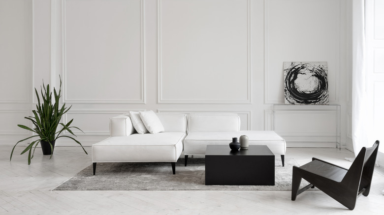 White couch in living room