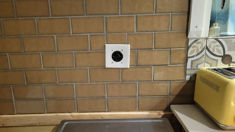 A 50-amp outlet orphaned by the removal of a stove