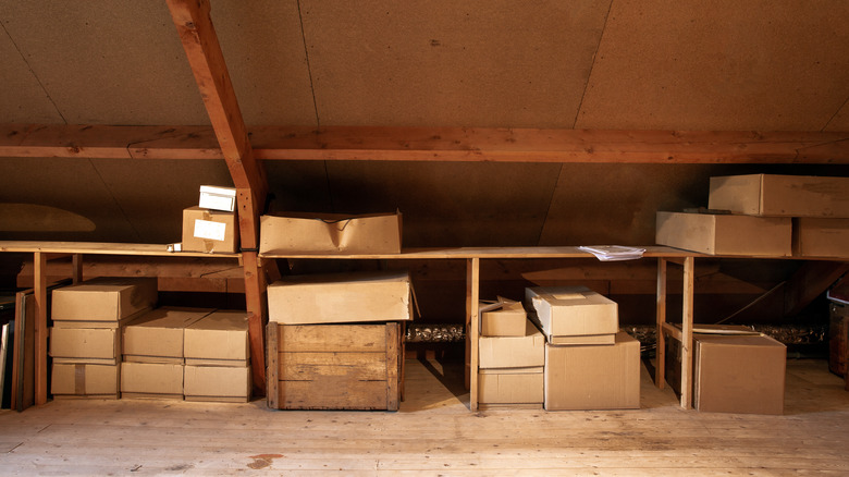 Boxes in attic