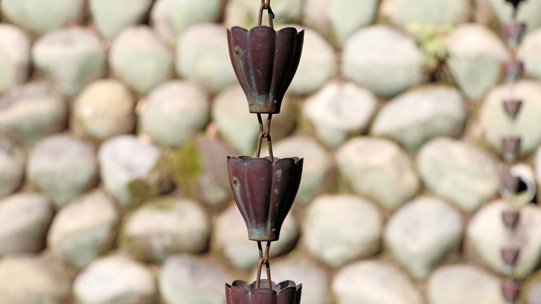 Japanese style rain chains