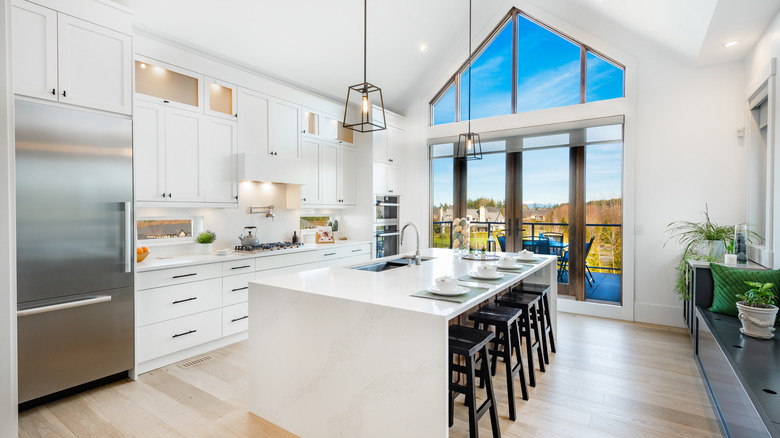 open concept kitchen with island