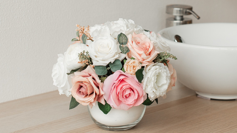 Fake flowers in vase