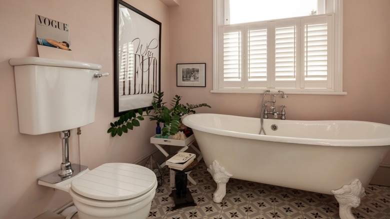 light pink bathroom