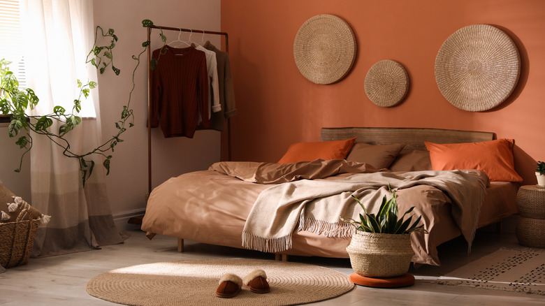 rust orange edroom