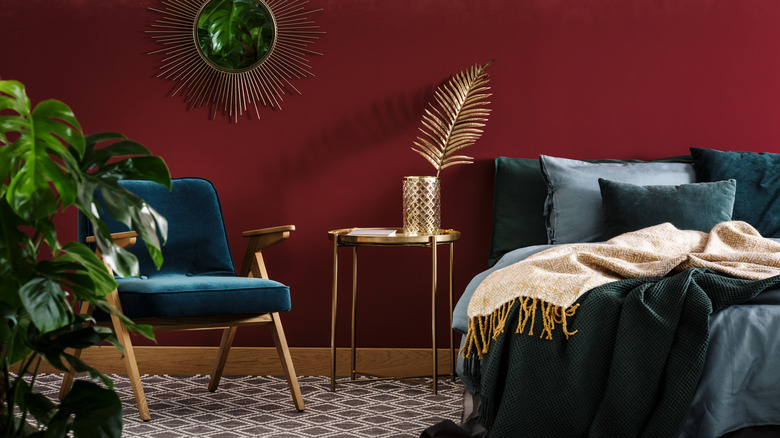 Burgundy walls