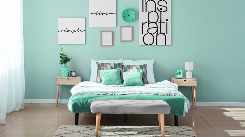 teal walls