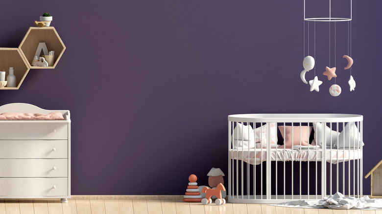 dark purplish-blue nursery