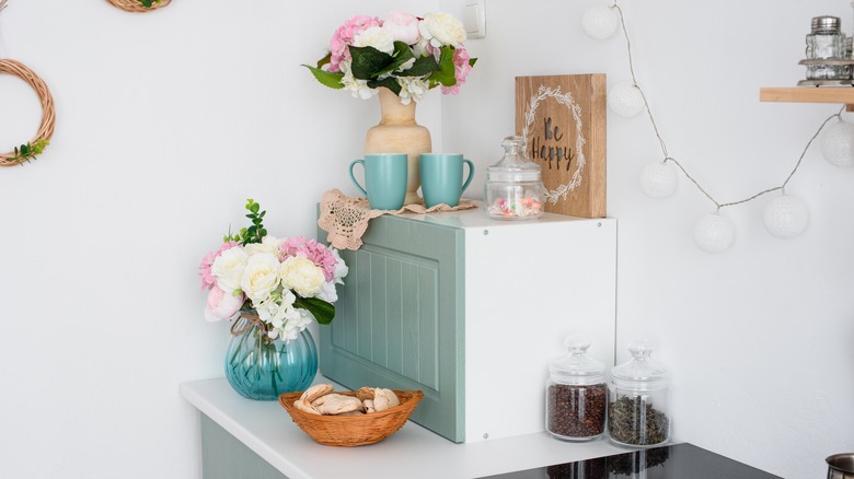 green cabinets