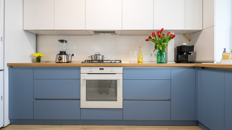 blue cabinets