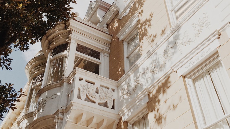 beige Antebellum style house