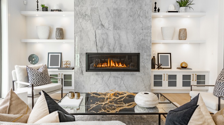 marble fireplace