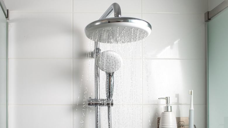 Rainfall shower head with sprayer