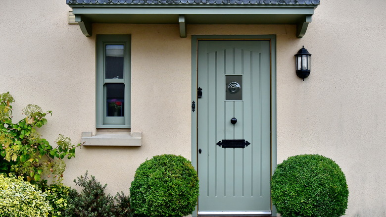 blue painted front door