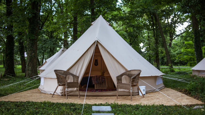 glamping tent outside