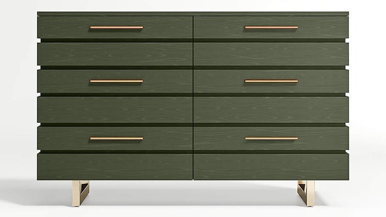 Dark green dimensional dresser