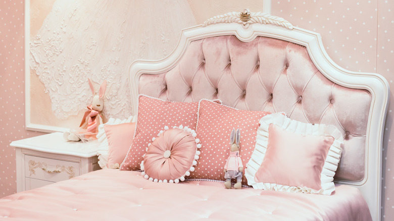 a tufted headboard 