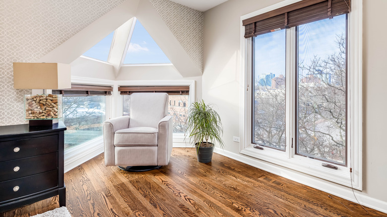 corner with skylights and chair