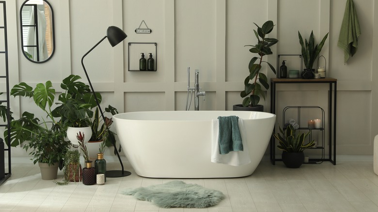 Modern boho bathroom