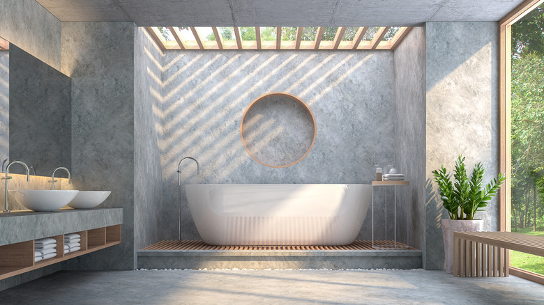 Concrete modern bathroom