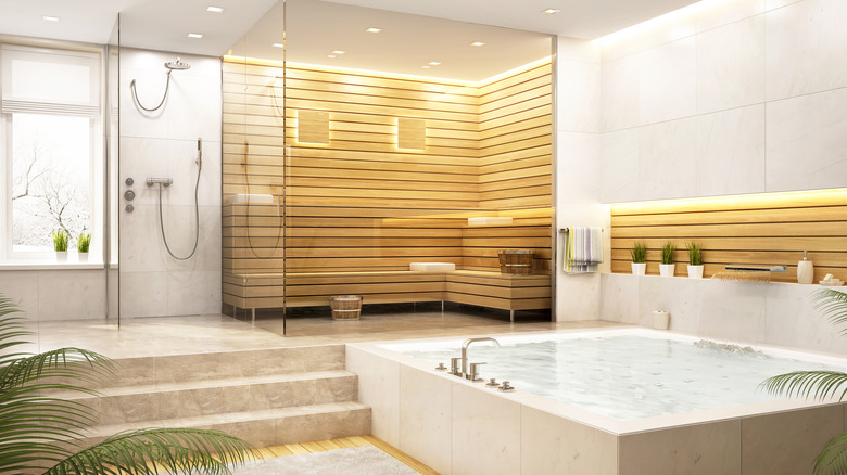 Bathroom with steam room